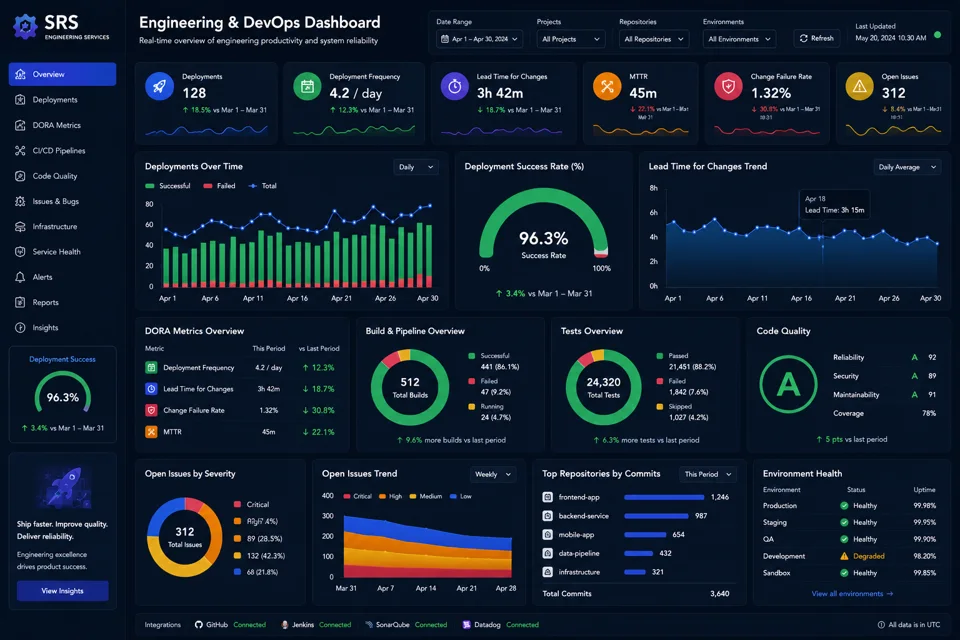 Engineering and DevOps Dashboard